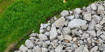 River Rocks in Yard Landscaping