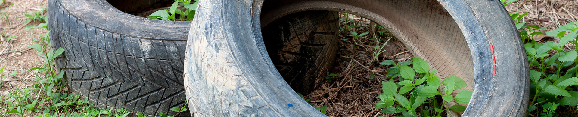 Two Old Tires Laying on the Ground