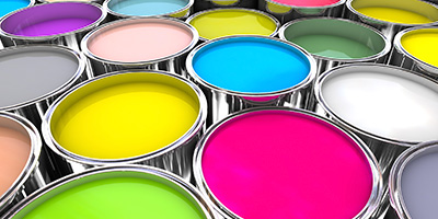 Mulitcolored Open Paint Cans