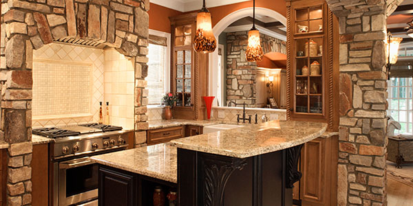 Modern Kitchen With Stone Accents