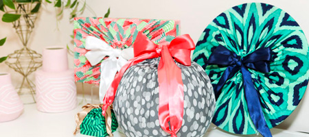 Four Differently Shaped Gifts in Lilywrap