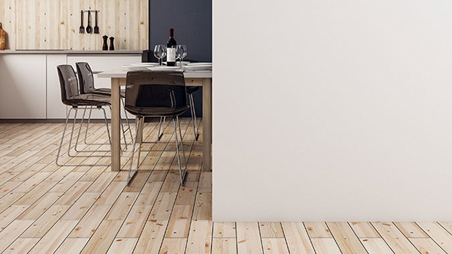 White Load-Bearing Wall In Front of a Dining Room