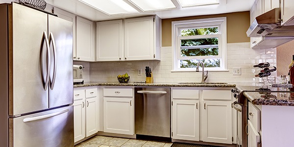 Modern Kitchen with Stainless Steel Refrigerator