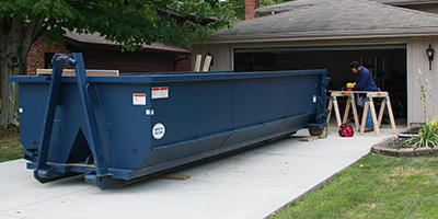 Blue Dumpster From Budget Dumpster