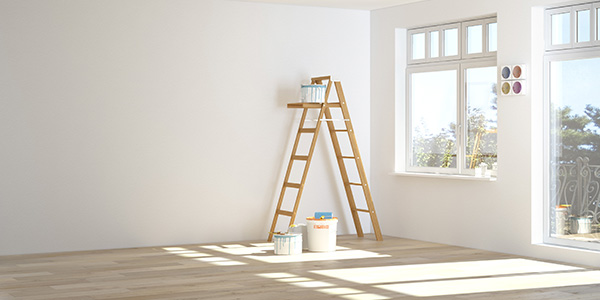 Ladder in a Large, White Room