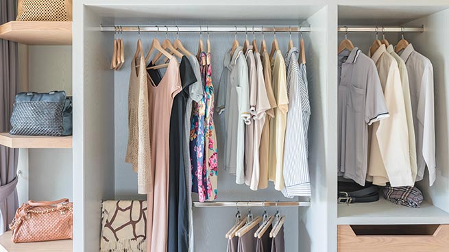 Neatly Organized Walk-In Closet