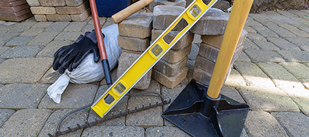 Installation Tools on Paver Patio