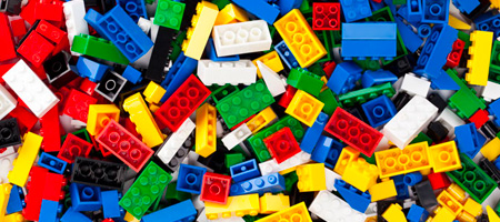 Close Up on Pile Of Unorganized Children’s Legos