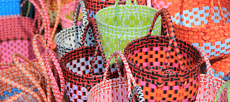 Baskets Made From Plastic Grocery Bags