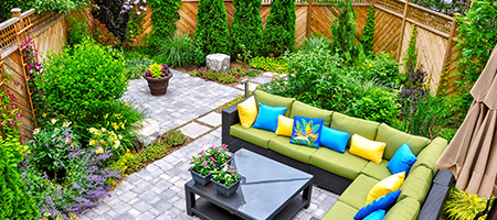 Private Backyard Patio with Fence