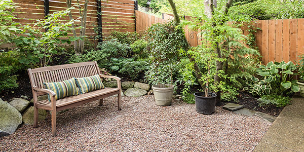 Private Backyard With Bench