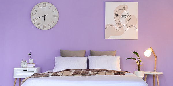 Bedroom With Lilac Walls