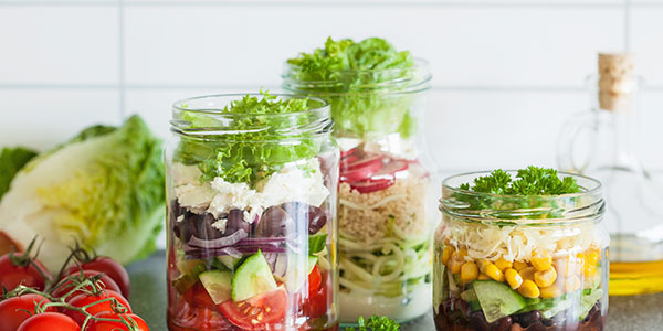 Reused Glass Jars With Food Inside