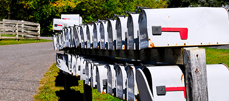 A row of mailboxes.