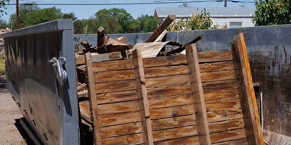 Dumpster Filled With Debris