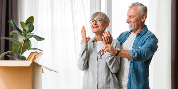 Senior Couple Moving Into New Home