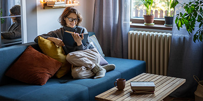 Woman Reading in She Shed