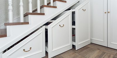 Pull Out Drawers Built Under Stairs