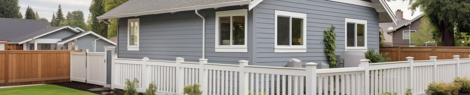 Small Gray House With Fence