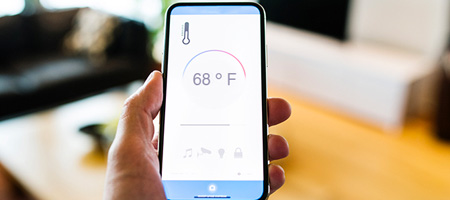 Phone With Smart Thermostat App
