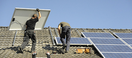 Workers Installing Solar Panels