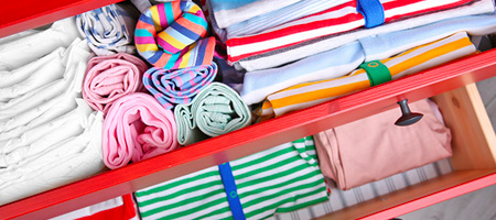 Organized Clothes Folded in Drawer