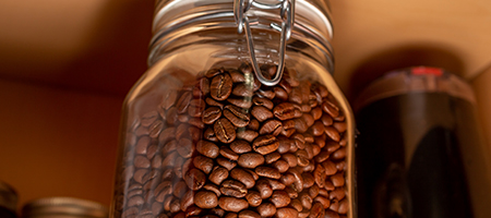 Coffee Bean Jar on Top of Cabinet