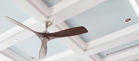 Three-Blade Ceiling Fan Keeping Home Cool
