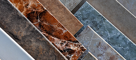 Lined Up Samples of Tile Flooring