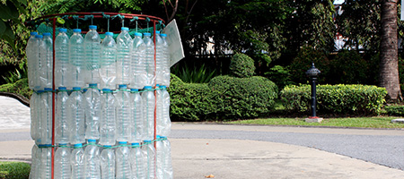 Public Trash Can Made From Plastic Bottles