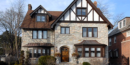 Stone Tudor Style Home: Medieval Charm