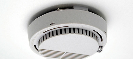 White Smoke Detector Up to Code