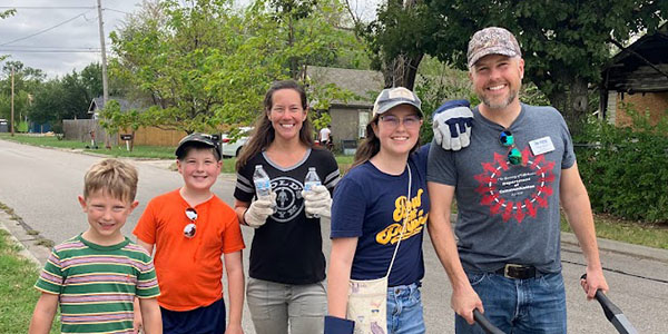 Volunteers Posing Before Cleanup