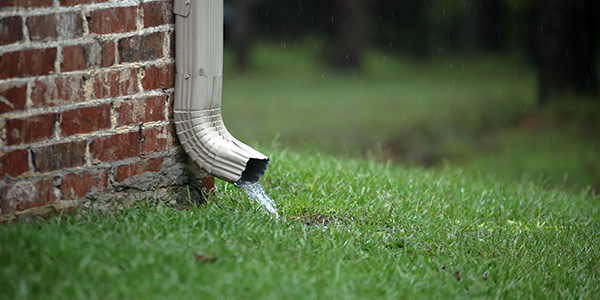 Water Flowing From a Downspout