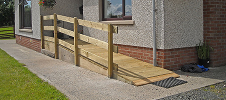 Wooden Ramp in Front of House