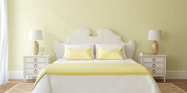 Bedroom With Yellow Paint