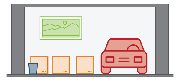 Line Art of a Decluttered Garage