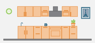 Line Art of a Decluttered Kitchen