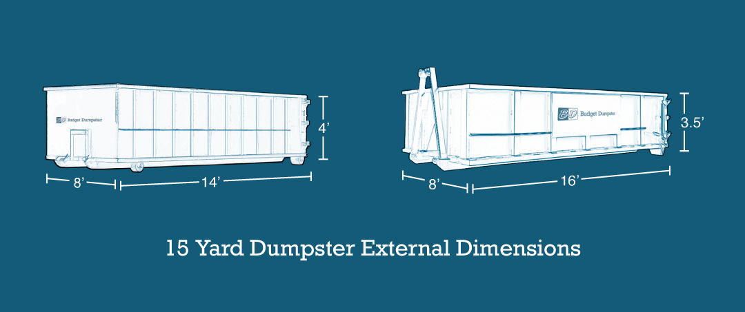 Examples of Dimensions for 15 Cubic Yard Dumpsters