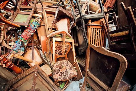 Pile of Broken Chairs and Other Household Junk