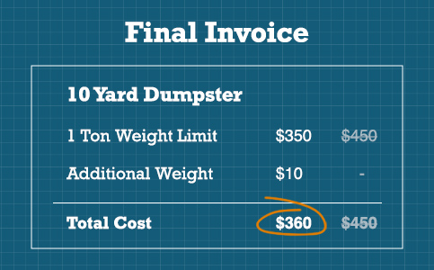 10 Yard Dumpster Invoice
