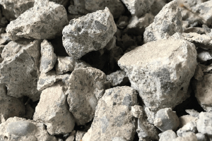 Broken up concrete rubble to be disposed of.